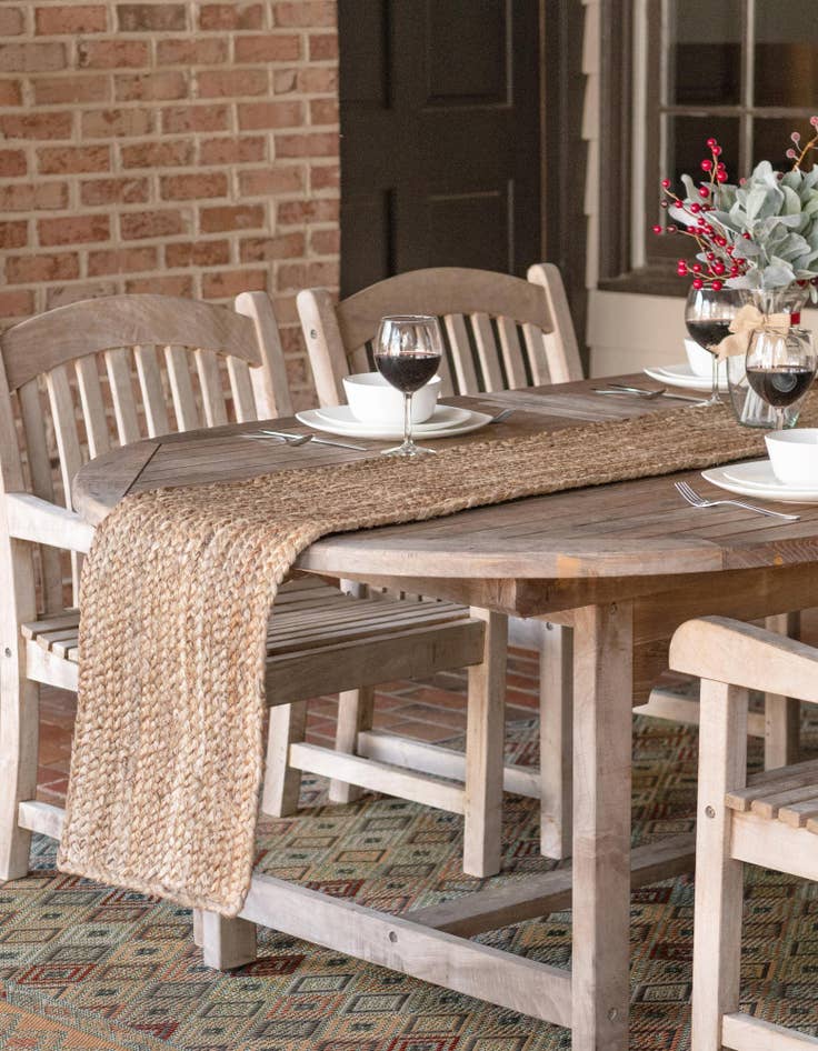 Detail image of  1' 2 x 4' 1  Hand Braided Jute Table Runner Rug