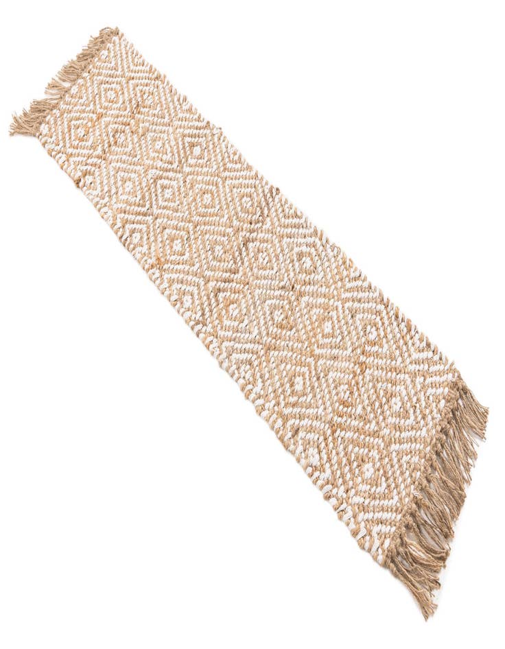 Detail image of  1' 2 x 4' 1  Hand Woven Braided Jute Table Runner Rug