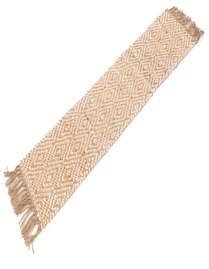 Detail image of  1' 2 x 5' 1  Hand Woven Braided Jute Table Runner Rug