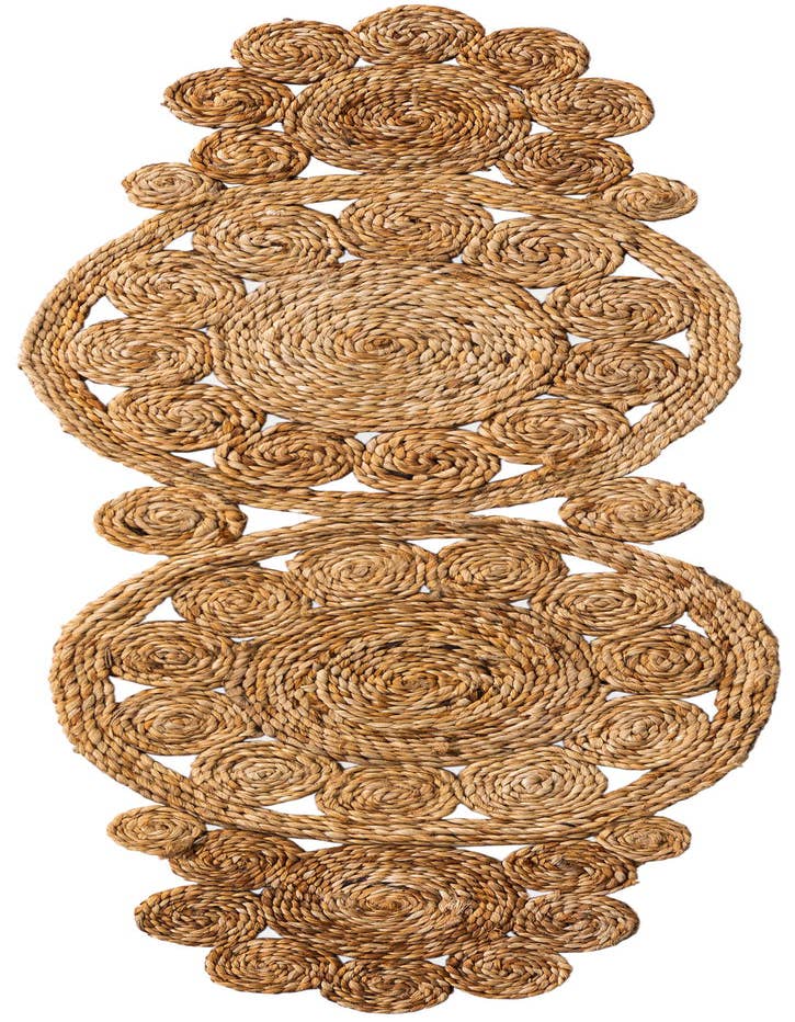 Detail image of  1' 4 x 4' 1  Hand Braided Jute Table Runner Rug