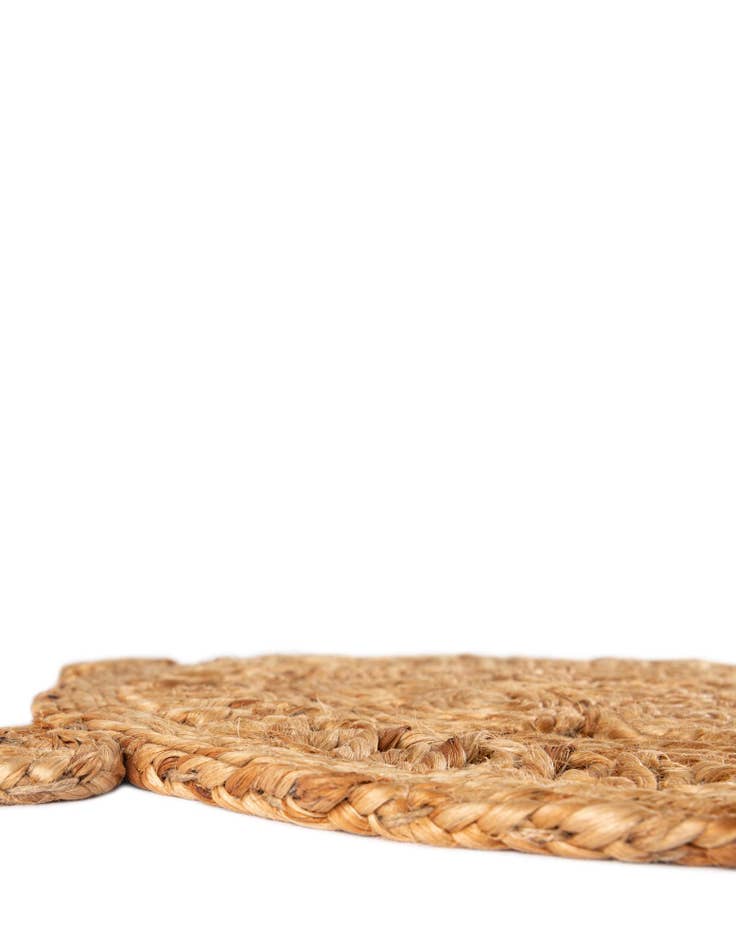 Detail image of  1' 4 x 4' 1  Hand Braided Jute Table Runner Rug