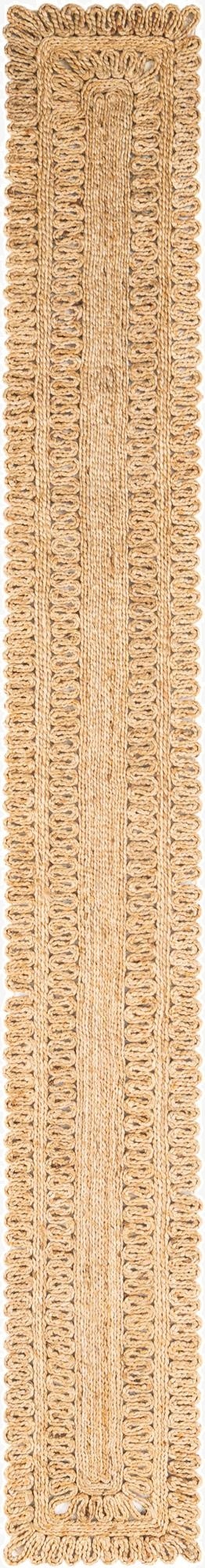  1' 2 x 10'  Hand Braided Jute Table Runner Rug