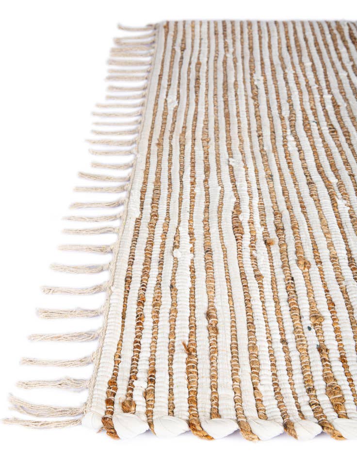 Detail image of  1' 2 x 10'  Hand Woven Chindi Jute Table Runner Rug