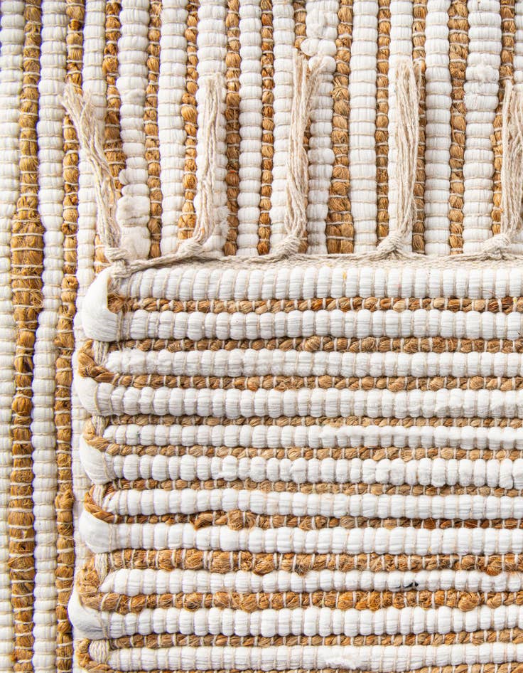 Detail image of  1' 2 x 10'  Hand Woven Chindi Jute Table Runner Rug