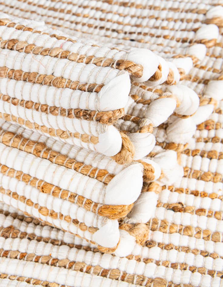 Detail image of  1' 2 x 10'  Hand Woven Chindi Jute Table Runner Rug