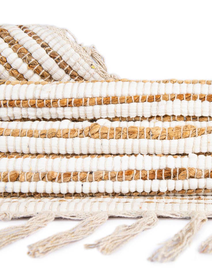 Detail image of  1' 2 x 10'  Hand Woven Chindi Jute Table Runner Rug