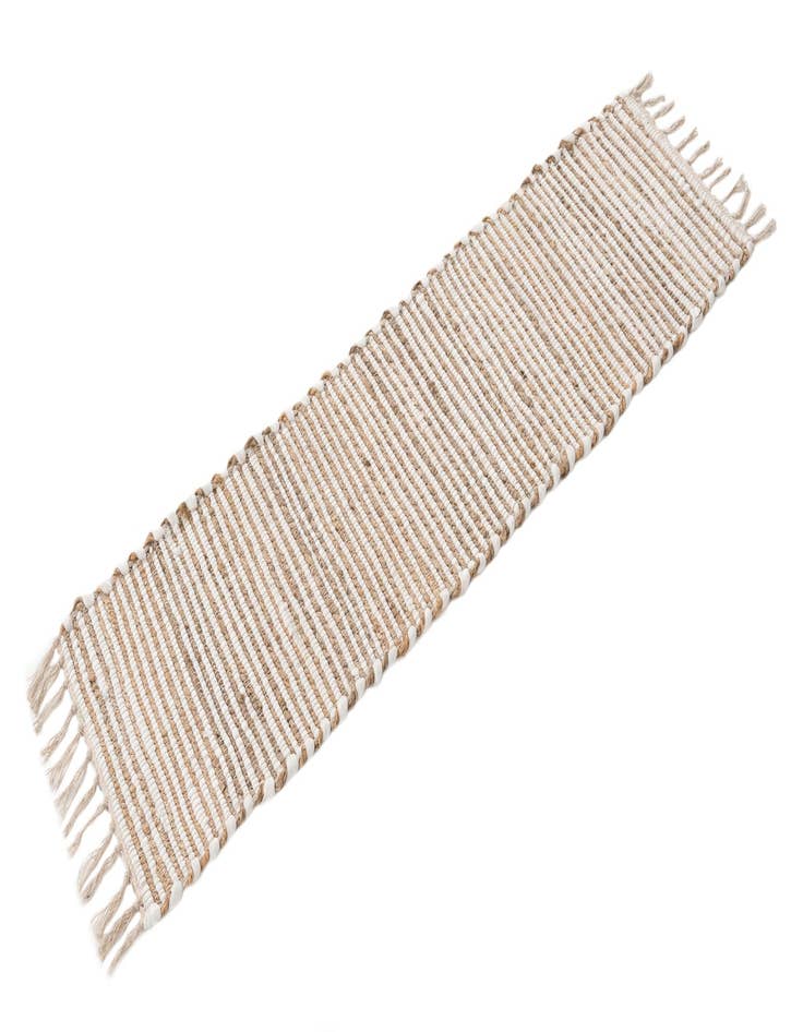 Detail image of  1' 2 x 4' 1  Hand Woven Chindi Jute Table Runner Rug