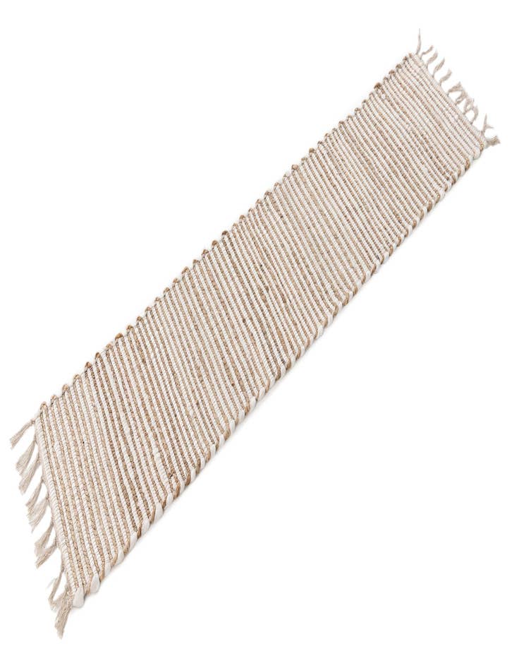 Detail image of  1' 2 x 5' 1  Hand Woven Chindi Jute Table Runner Rug