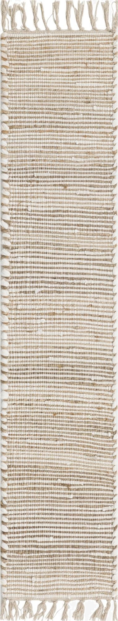  1' 2 x 6' 1  Hand Woven Chindi Jute Table Runner Rug