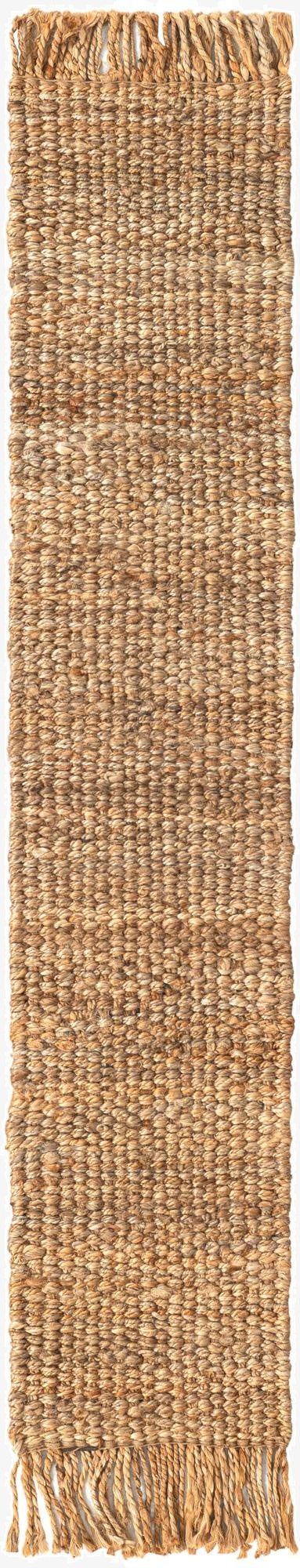  1' 2 x 6' 1  Hand Woven Chunky Jute Table Runner Rug