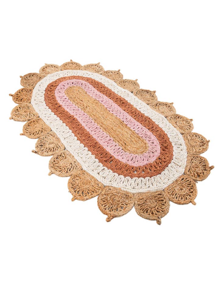 Detail image of  3' 1 x 5' 1  Hand Braided Jute Oval Rug