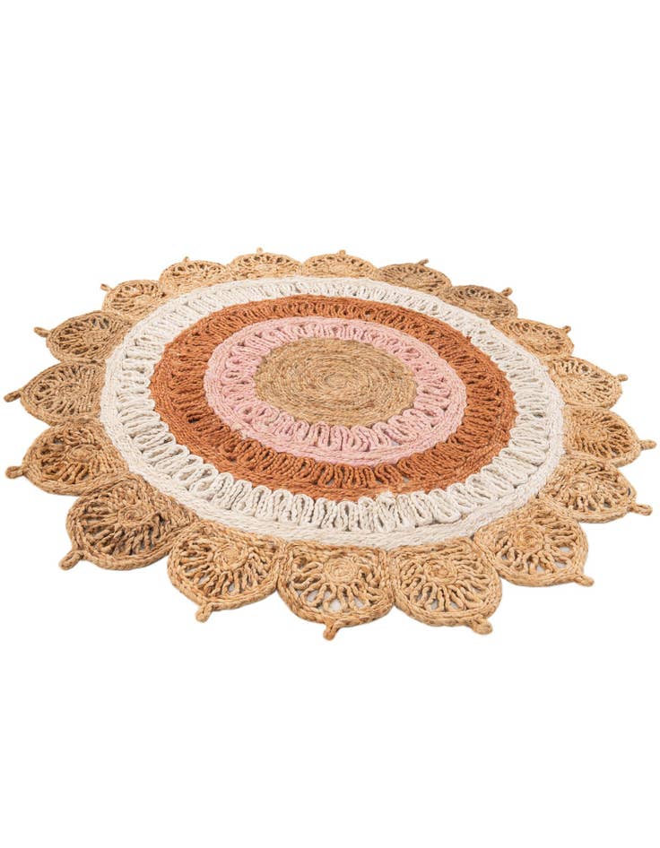 Detail image of  4' 1 x 4' 1  Hand Braided Jute Round Rug
