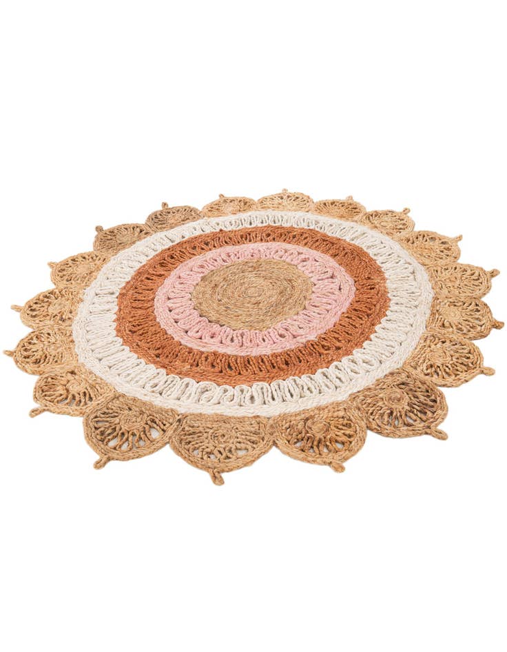 Detail image of  4' 1 x 4' 1  Hand Braided Jute Round Rug