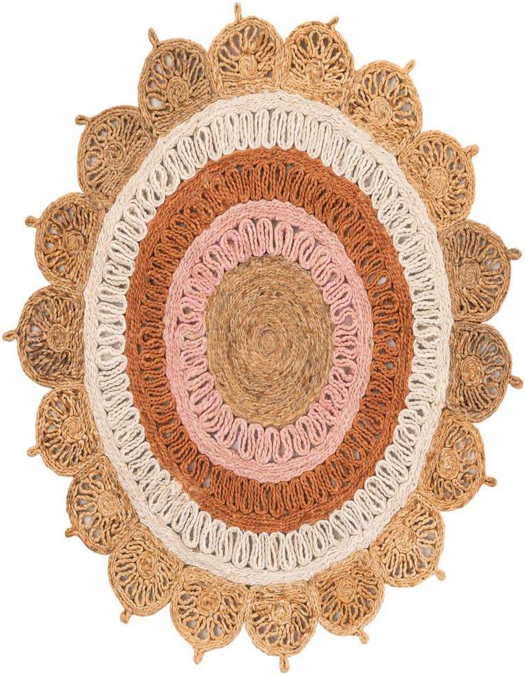 Detail image of  4' 1 x 4' 1  Hand Braided Jute Round Rug