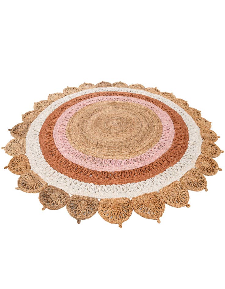 Detail image of  6' 1 x 6' 1  Hand Braided Jute Round Rug