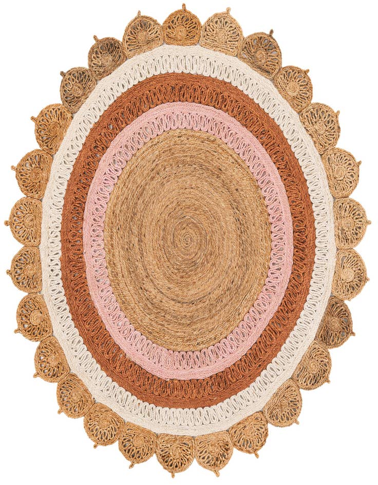 Detail image of  6' 1 x 6' 1  Hand Braided Jute Round Rug