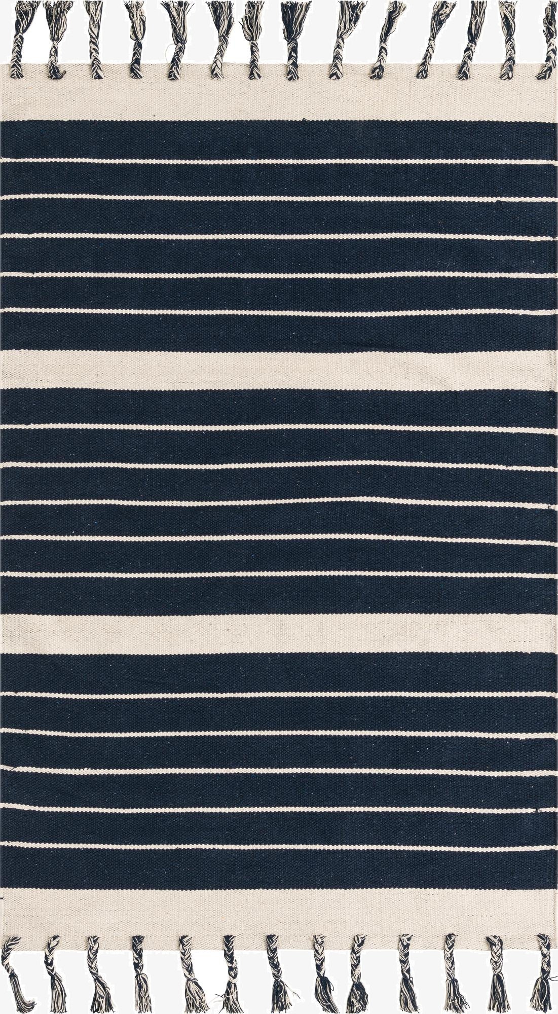  4' 1 x 6' 1  Hand Woven Chindi Cotton Rug