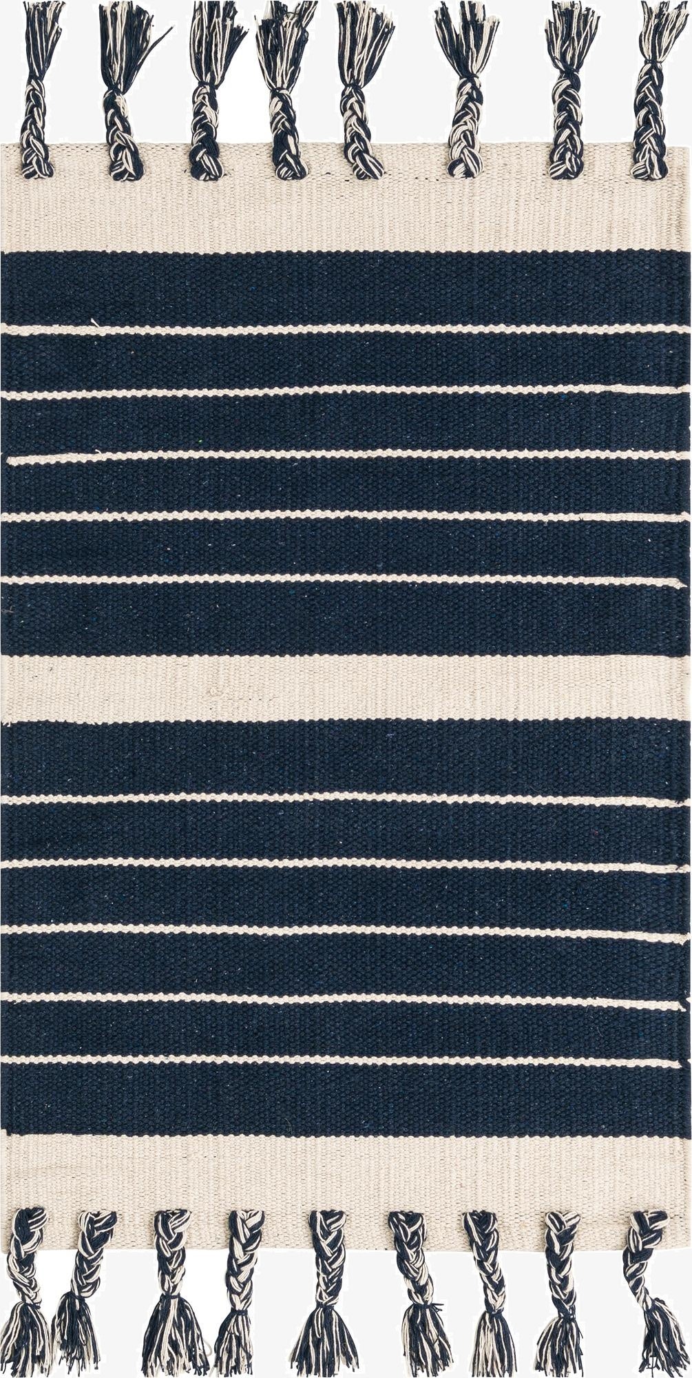  2' x 3' 1  Hand Woven Chindi Cotton Rug