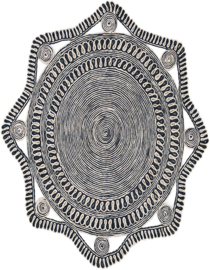 Detail image of  5' 1 x 5' 1  Hand Braided Jute Round Rug