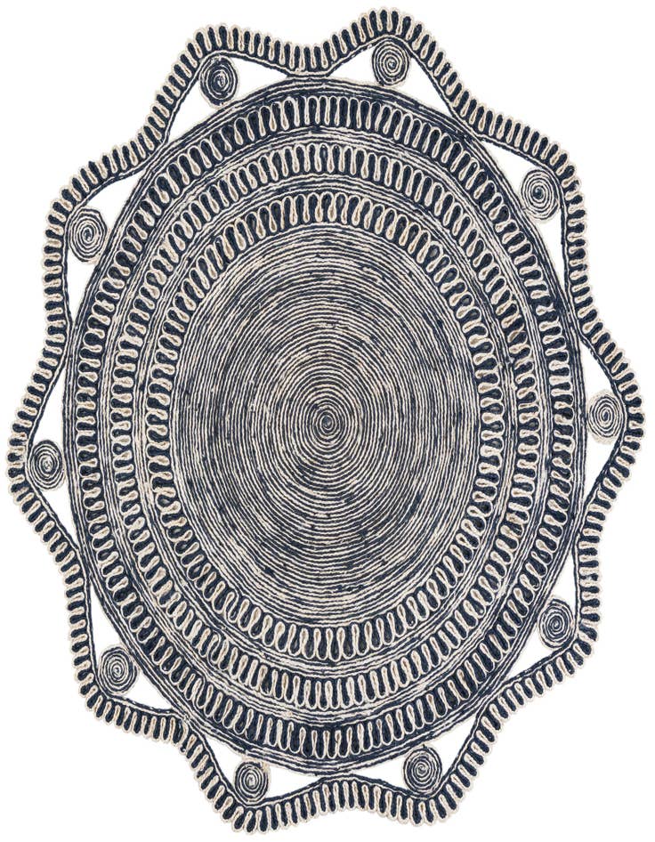 Detail image of  6' 1 x 6' 1  Hand Braided Jute Round Rug