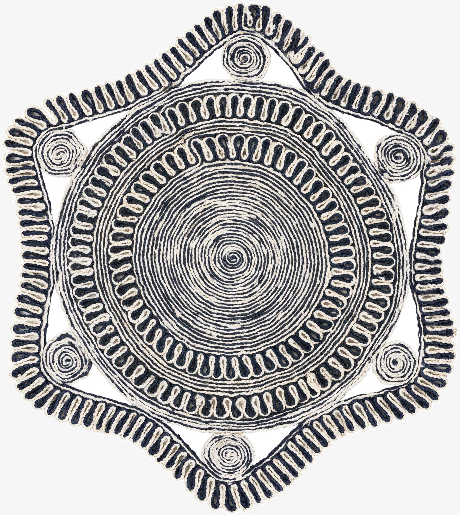  4' 1 x 4' 1  Hand Braided Jute Round Rug