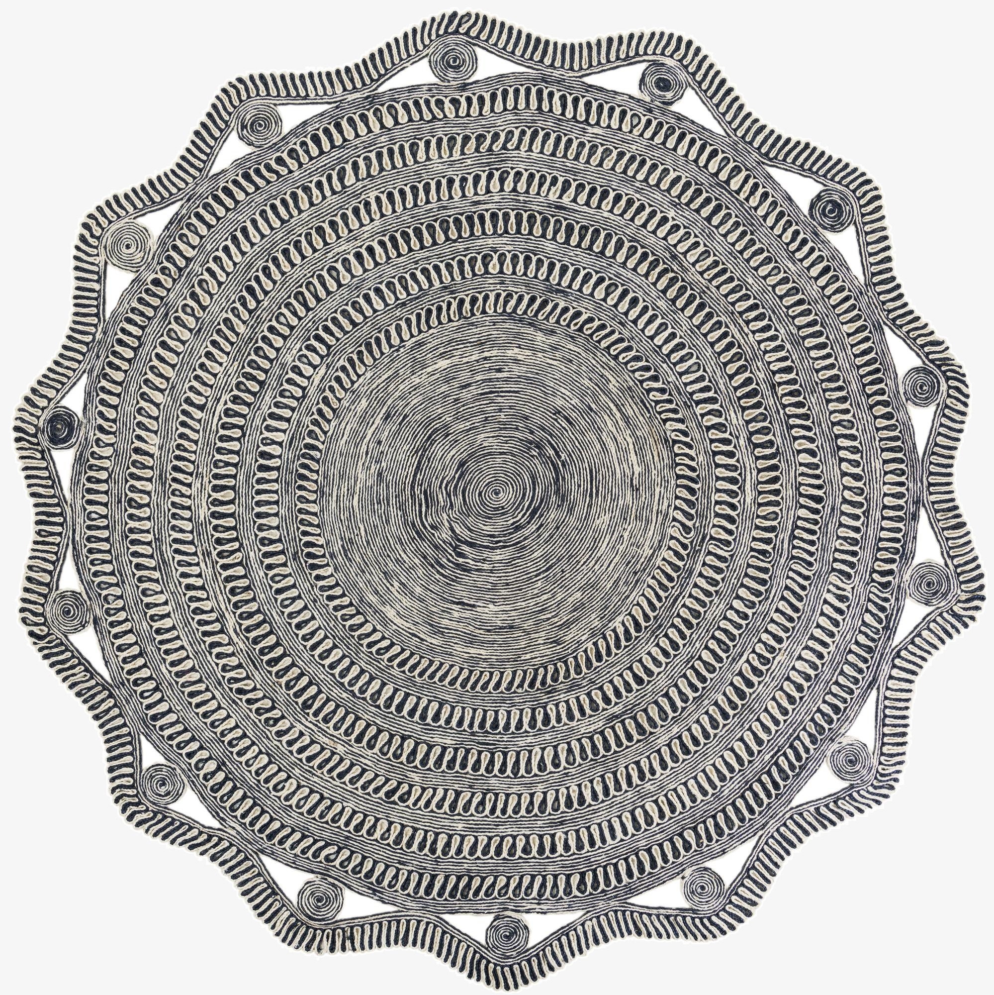  10' x 10'  Hand Braided Jute Round Rug