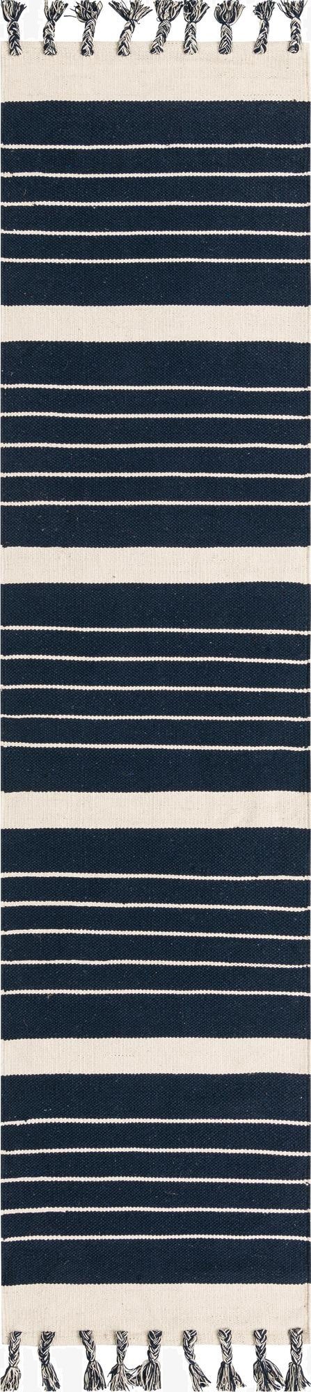  2' 7 x 10'  Hand Woven Chindi Cotton Runner Rug