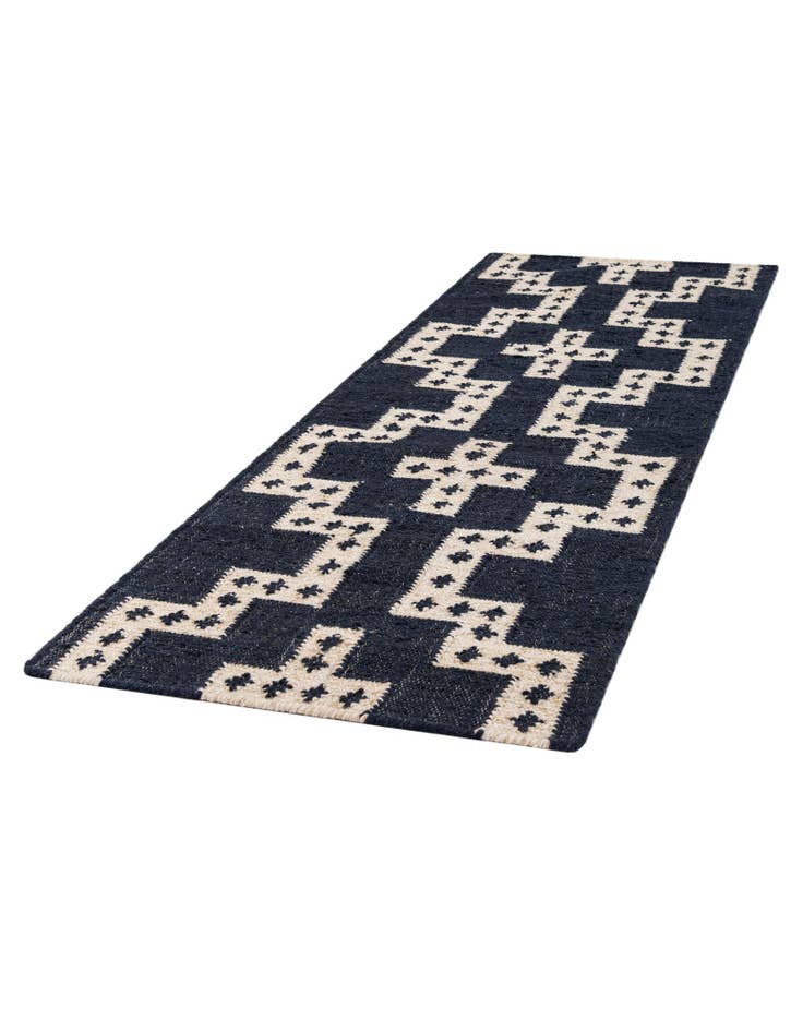 Detail image of  2' x 6' 1  Hand Woven Kilim Wool Runner Rug