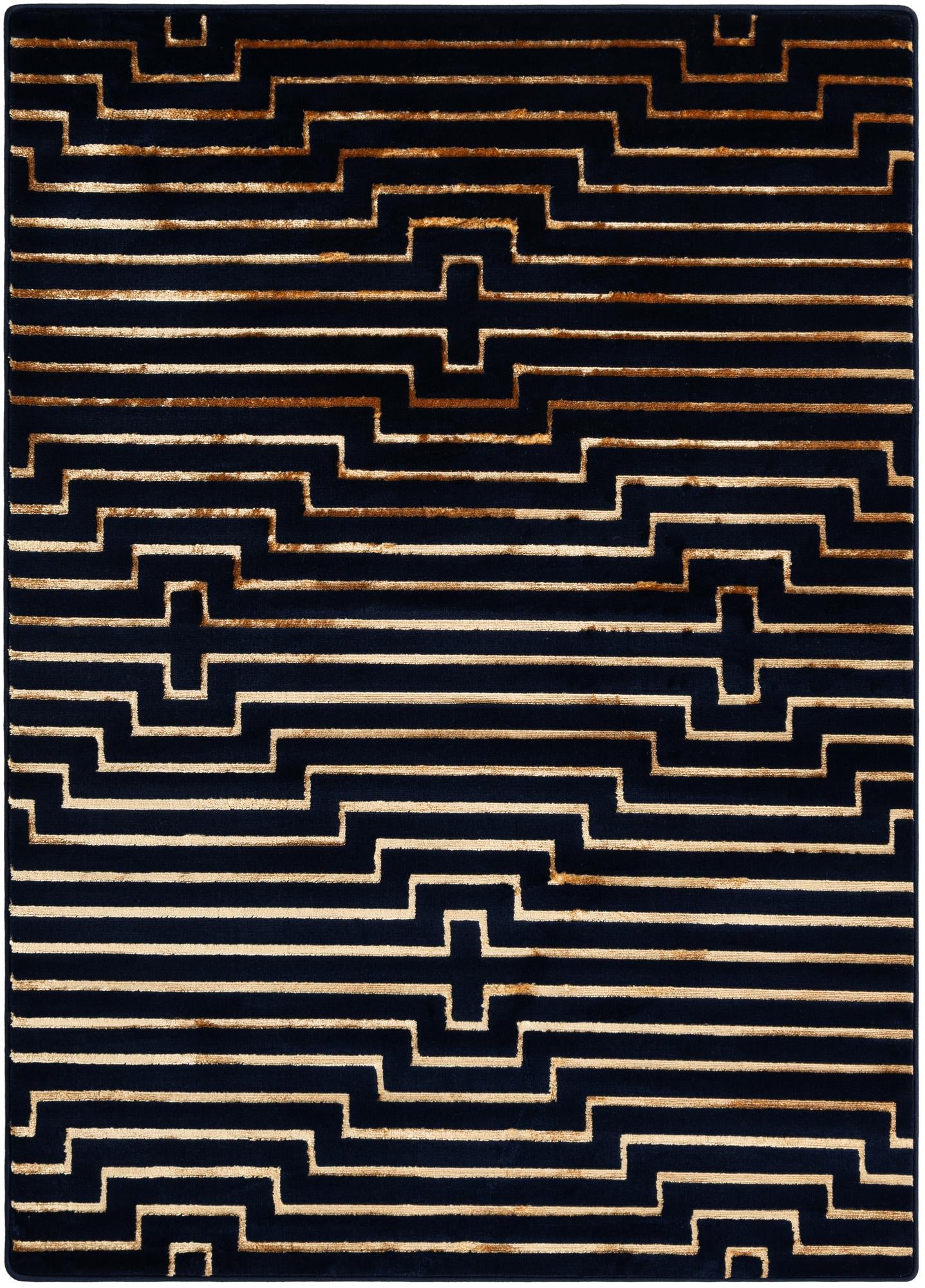 Rug Navy Blue and Gold Swatch link