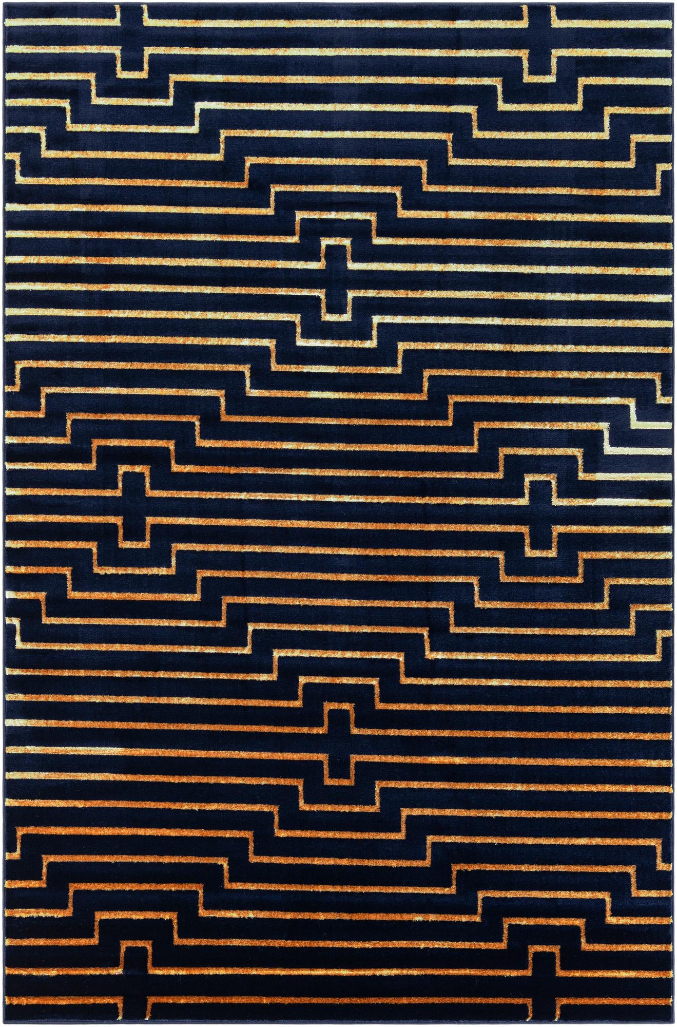 Rug Navy Blue and Gold Swatch link