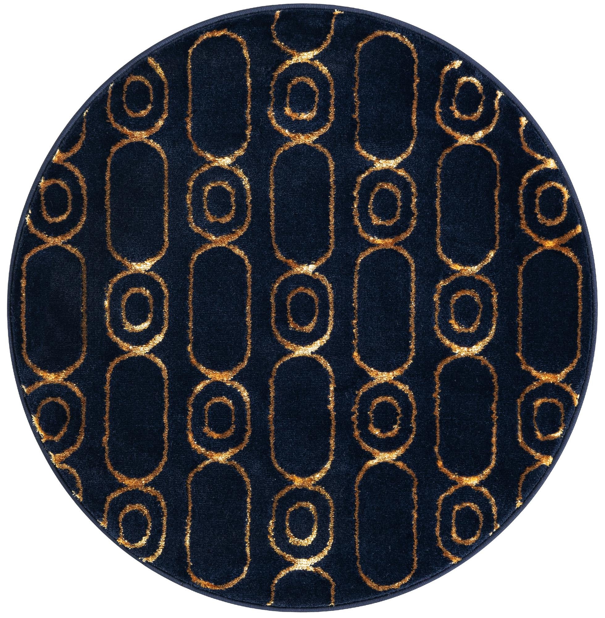 Rug Navy Blue and Gold Swatch link