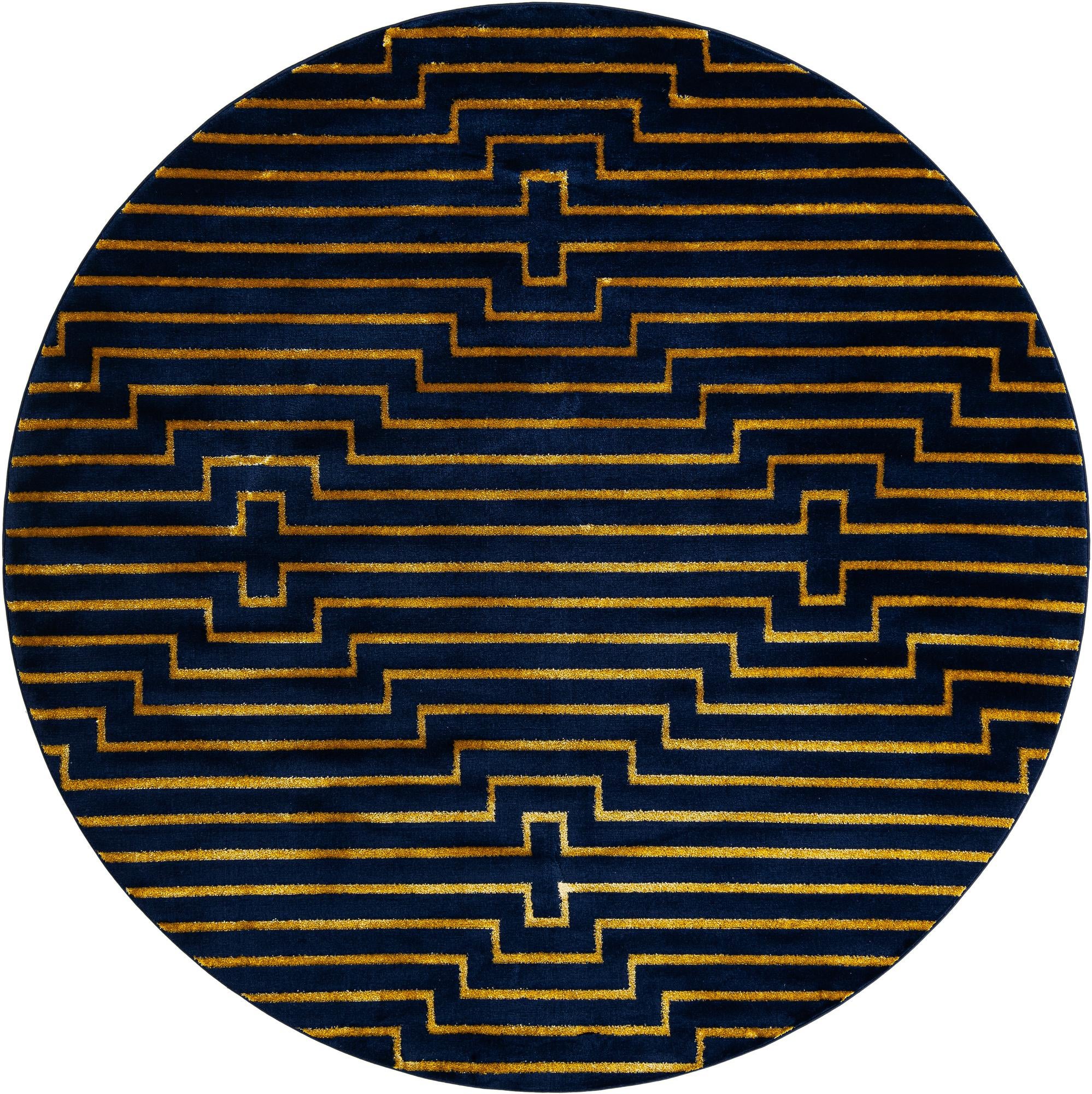 Rug Navy Blue and Gold Swatch link