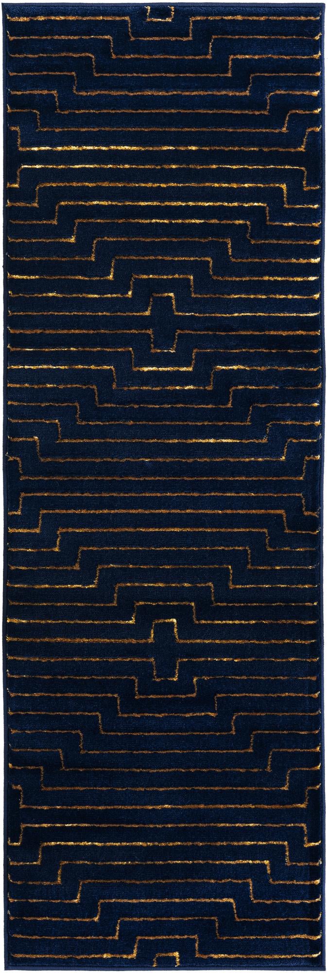 Rug Navy Blue and Gold Swatch link