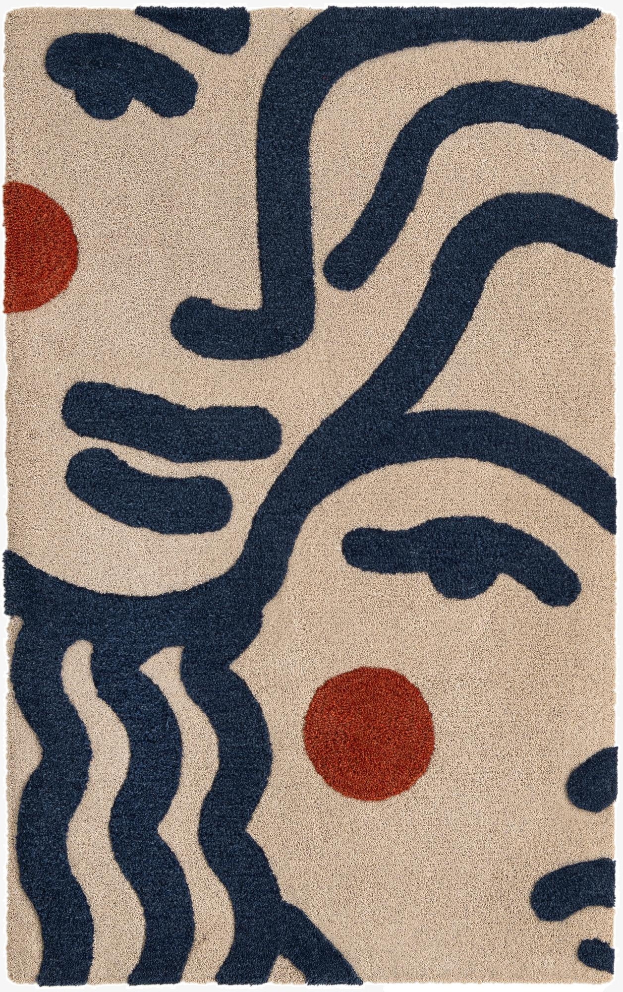  3' 3 x 5' 3 Handtufted Wool Rug