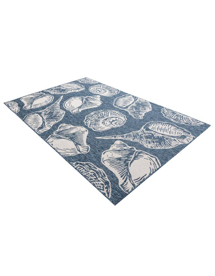 Detail image of  5' 3 x 8'  Washable Coastal Indoor / Outdoor Rug
