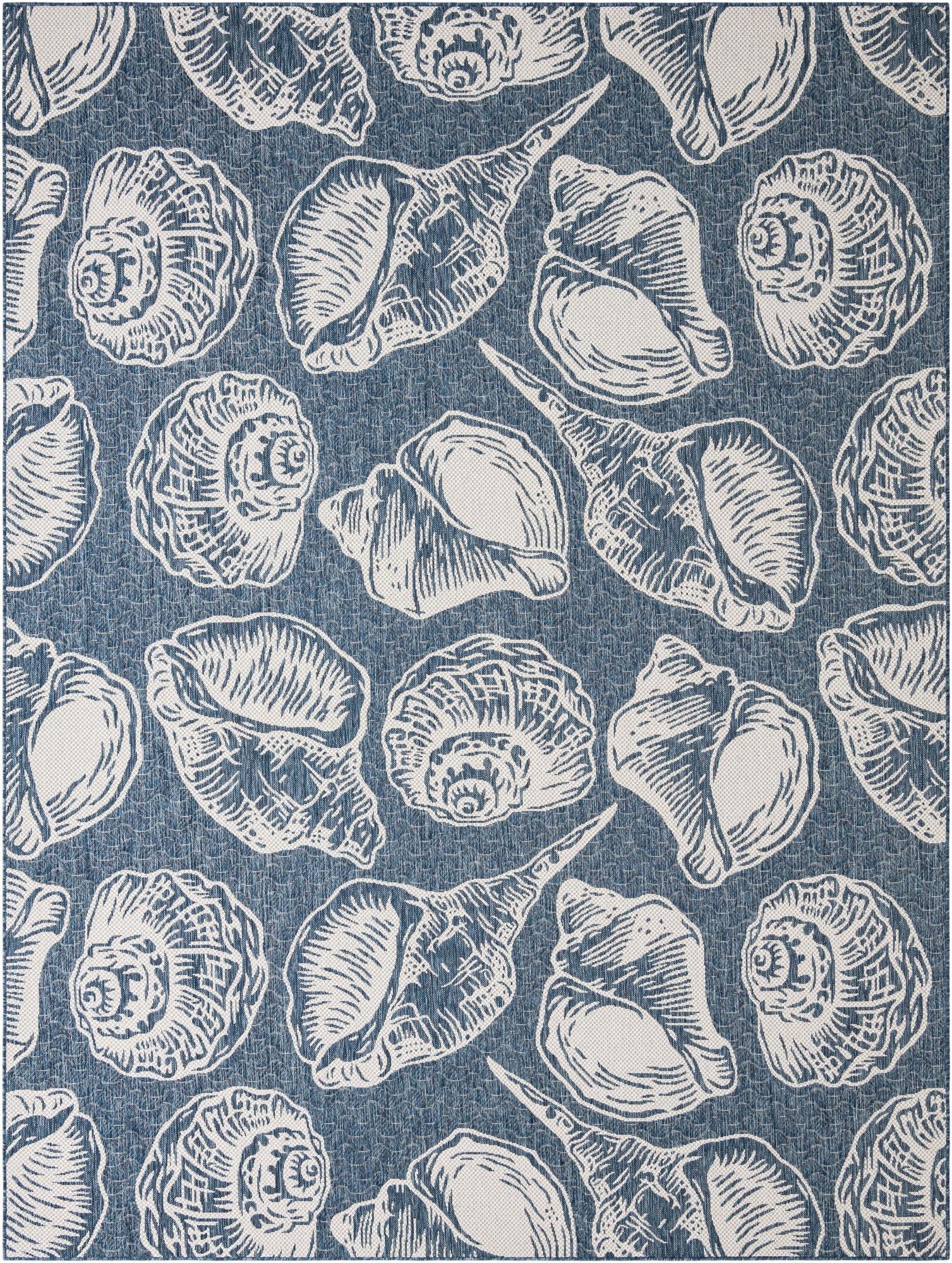  9' x 12'  Washable Coastal Indoor / Outdoor Rug