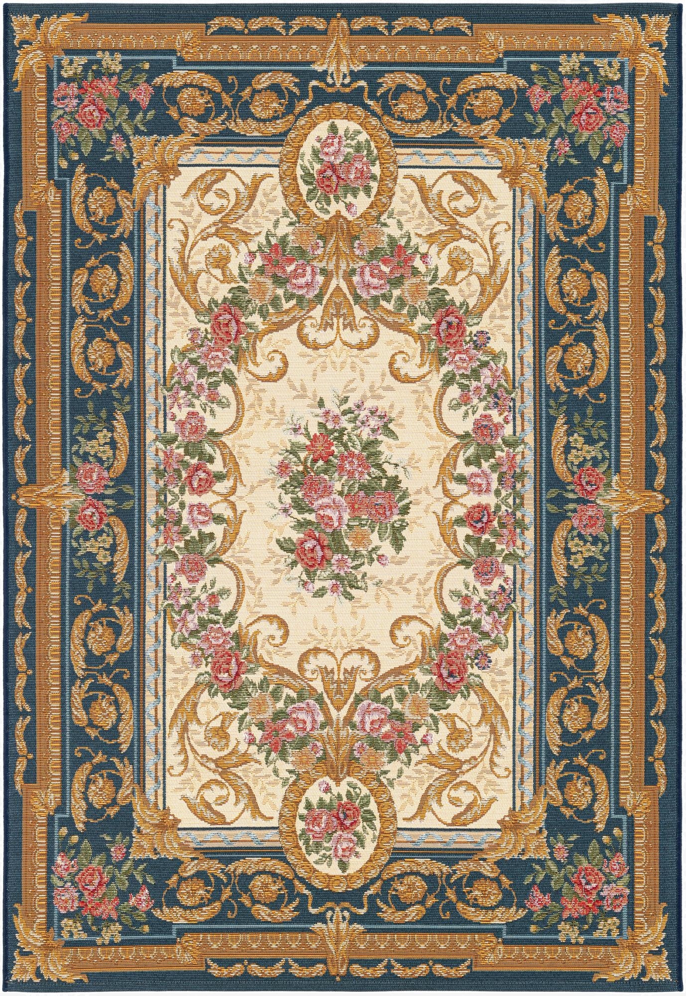  4' x 6'  Washable Traditional Indoor / Outdoor Rug