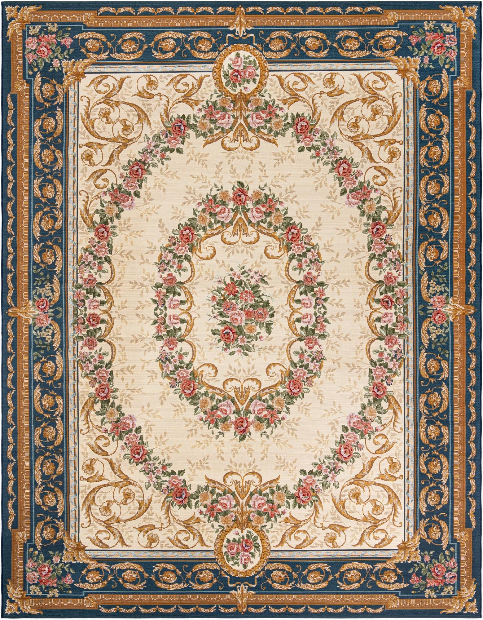  9' x 12'  Washable Traditional Indoor / Outdoor Rug