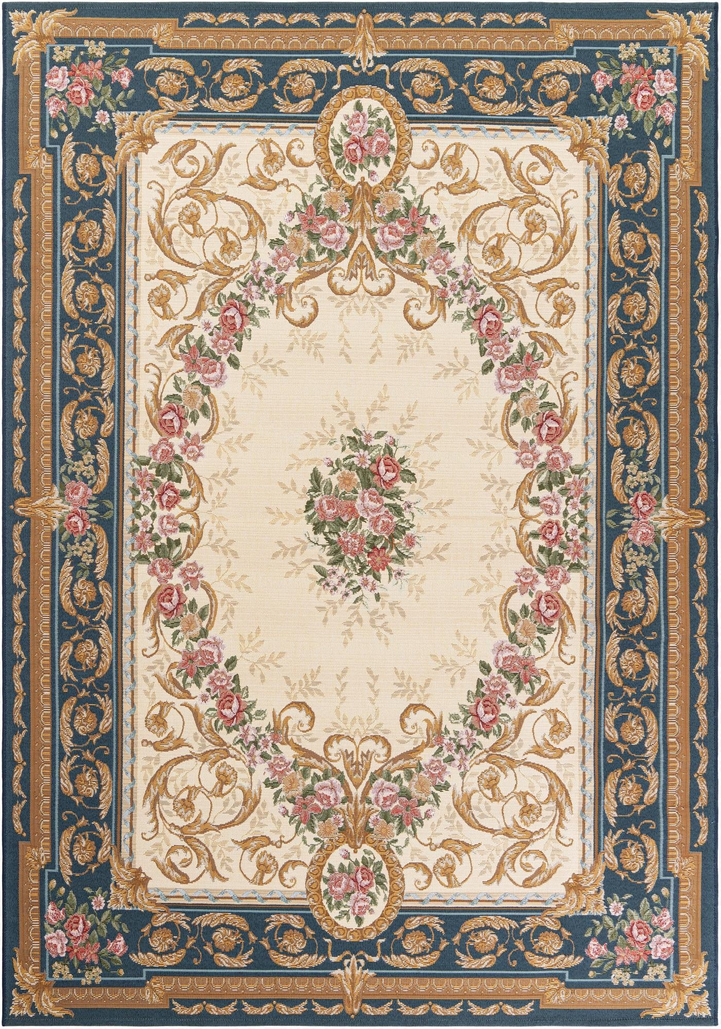  6' x 9'  Washable Traditional Indoor / Outdoor Rug