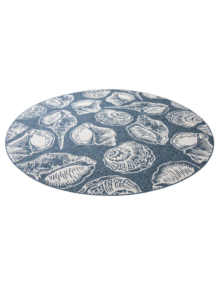 Detail image of  10' x 10'  Washable Coastal Indoor / Outdoor Round Rug