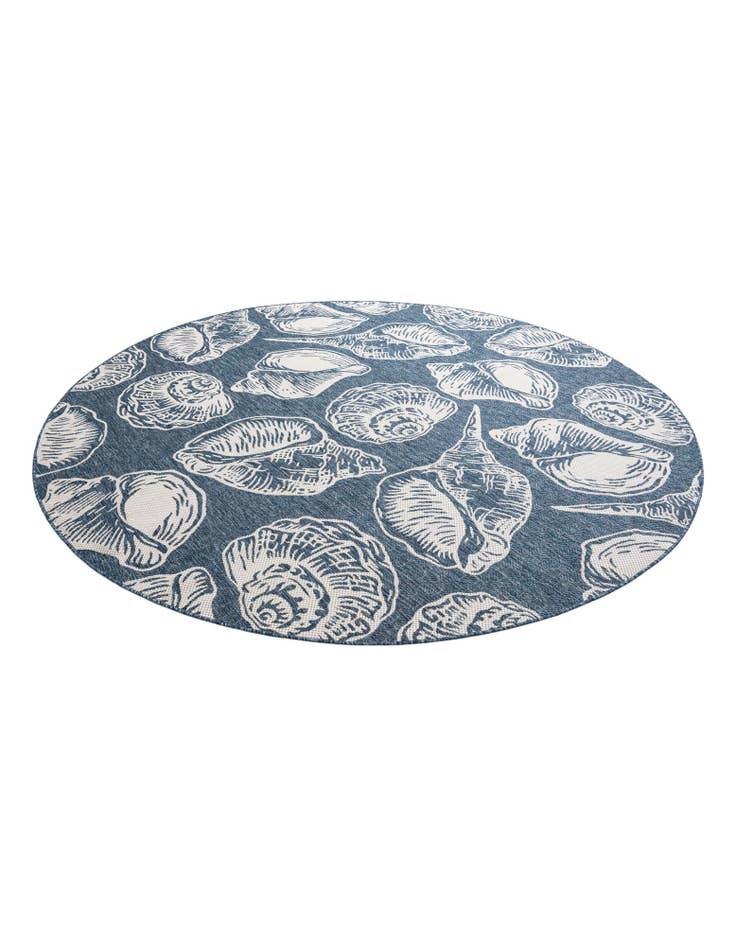 Detail image of  10' x 10'  Washable Coastal Indoor / Outdoor Round Rug