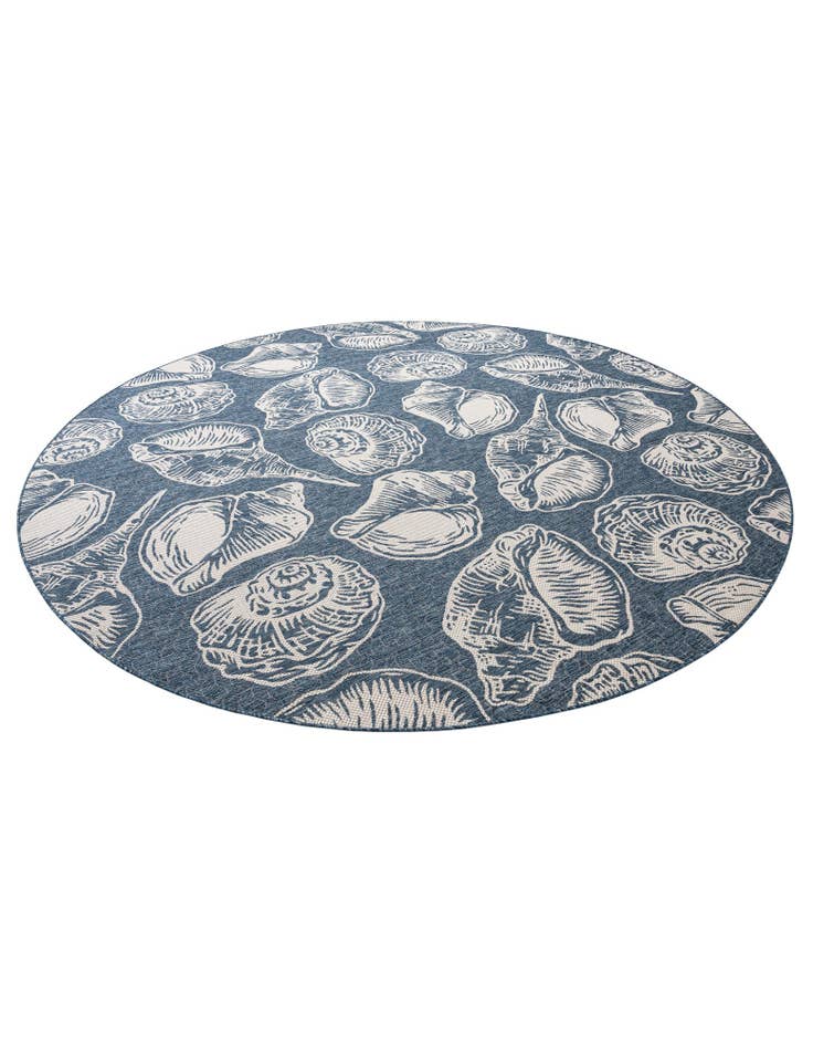 Detail image of  12' x 12'  Washable Coastal Indoor / Outdoor Round Rug