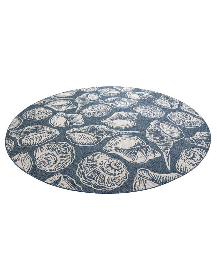 Detail image of  12' x 12'  Washable Coastal Indoor / Outdoor Round Rug