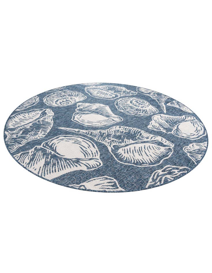 Detail image of  7' 10 x 7' 10  Washable Coastal Indoor / Outdoor Round Rug
