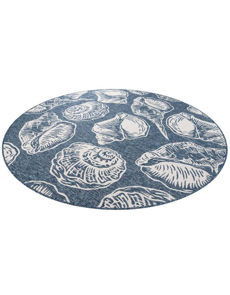 Detail image of  7' 10 x 7' 10  Washable Coastal Indoor / Outdoor Round Rug