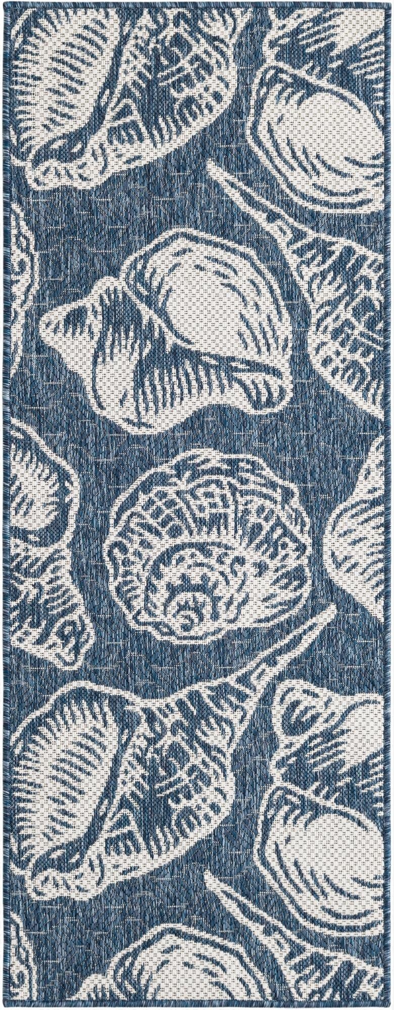  2' x 5' 3  Washable Coastal Indoor / Outdoor Runner Rug