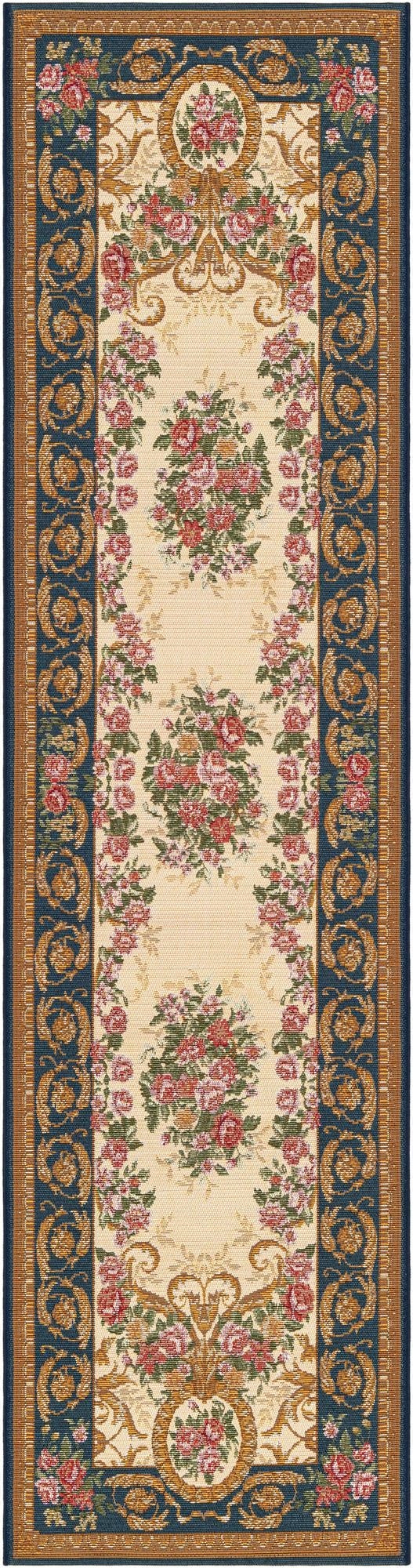  2' x 8'  Washable Traditional Indoor / Outdoor Runner Rug