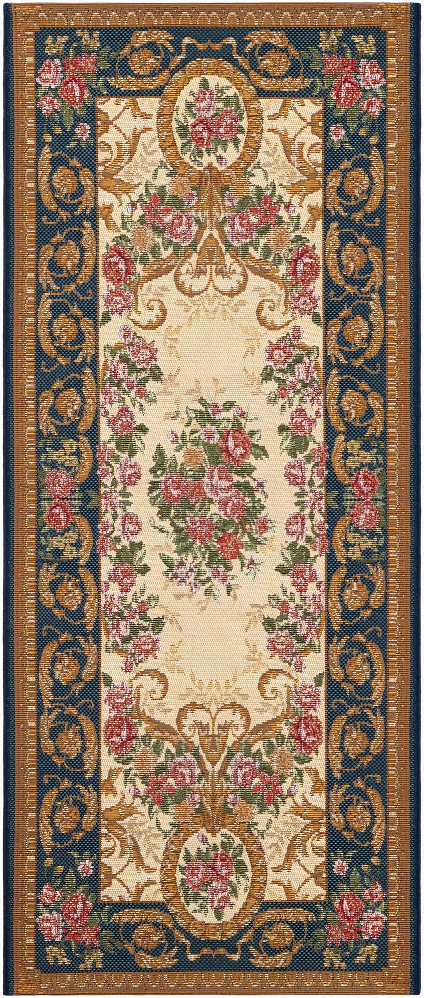  2' x 5'  Washable Traditional Indoor / Outdoor Runner Rug