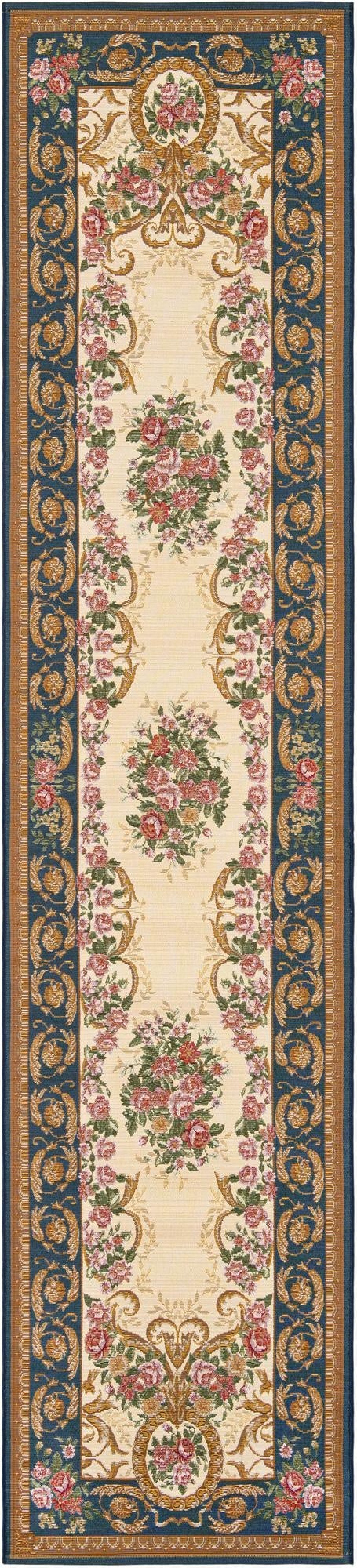  2' 7 x 12'  Washable Traditional Indoor / Outdoor Runner Rug