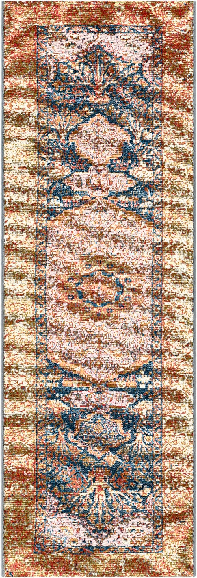  2' x 6'  Washable Traditional Indoor / Outdoor Runner Rug